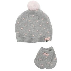 MAYORAL Size 18M Baby Girls Hat and Mitten Set